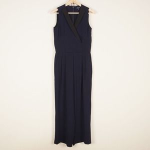 Madewell Tux Navy Blue Wide Leg Crop Sleeveless Jumpsuit Womens Sz 00